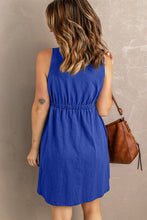 Load image into Gallery viewer, Button Front Empire Waist Sleeveless Slit Magic Dress