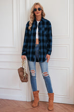 Load image into Gallery viewer, Plaid Button Up Dropped Shoulder Outerwear
