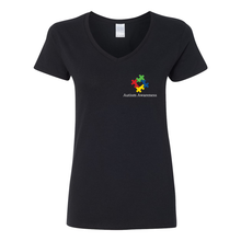 Load image into Gallery viewer, Autism Awareness V-Neck T-Shirt (White)