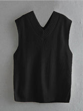Load image into Gallery viewer, Ribbed V-Neck Sleeveless Sweater Vest
