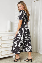 Load image into Gallery viewer, Printed Surplice Balloon Sleeve Dress