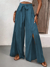 Load image into Gallery viewer, Tied Slit Wide Leg Pants