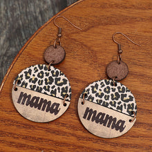 Load image into Gallery viewer, Wooden Leopard Round Shape Earrings