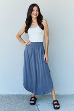 Load image into Gallery viewer, Doublju Comfort Princess Full Size High Waist Scoop Hem Maxi Skirt in Charcoal