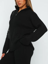 Load image into Gallery viewer, Quarter Zip Long Sleeve Top and Pants Set