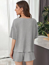 Load image into Gallery viewer, Full Size Waffle-Knit Dropped Shoulder Top and Shorts Set