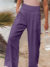 Load image into Gallery viewer, Full Size Smocked Waist Wide Leg Pants