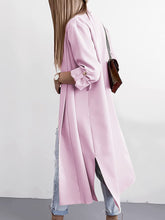 Load image into Gallery viewer, Slit Open Front Roll-Tab Sleeve Trench Coat
