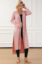 Load image into Gallery viewer, Button Up High-Low Long Sleeve Slit Cardigan
