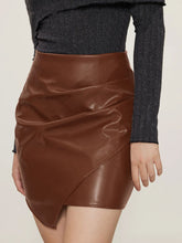 Load image into Gallery viewer, Ruched Mini Skirt with Zipper