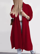 Load image into Gallery viewer, Slit Open Front Roll-Tab Sleeve Trench Coat