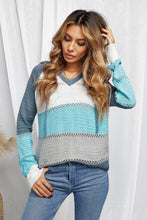 Load image into Gallery viewer, Color Striped Knitted Hoodie
