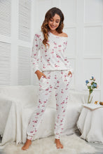 Load image into Gallery viewer, Flamingo Long Sleeve Top and Pants Lounge Set