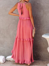 Load image into Gallery viewer, Ruffled Sleeveless Maxi Dress with Pockets