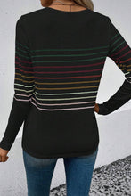 Load image into Gallery viewer, Striped Round Neck Long Sleeve T-Shirt