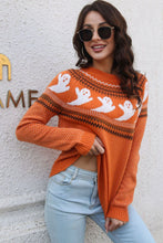 Load image into Gallery viewer, Ribbed Round Neck Long Sleeve Pullover Sweater