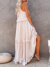 Load image into Gallery viewer, Ruffled Sleeveless Maxi Dress with Pockets