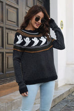 Load image into Gallery viewer, Ribbed Round Neck Long Sleeve Pullover Sweater