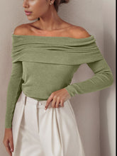 Load image into Gallery viewer, Off-Shoulder Long Sleeve Sweater