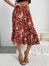 Load image into Gallery viewer, Printed Ruffle Hem Midi Skirt