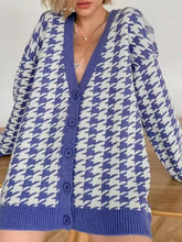 Load image into Gallery viewer, Houndstooth Button Up Long Sleeve Cardigan