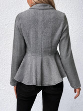 Load image into Gallery viewer, Ruffle Hem Collared Blazer