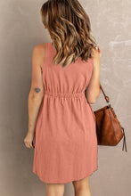 Load image into Gallery viewer, Button Front Empire Waist Sleeveless Slit Magic Dress