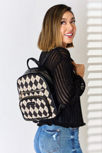 Load image into Gallery viewer, David Jones Argyle Pattern PU Leather Backpack