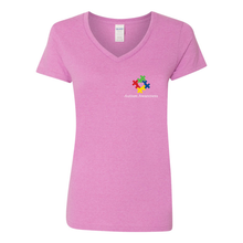 Load image into Gallery viewer, Autism Awareness V-Neck T-Shirt (White)