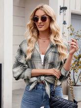 Load image into Gallery viewer, Mandy Plaid Collared Neck Long Sleeve Shirt