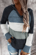 Load image into Gallery viewer, Color Striped Knitted Hoodie