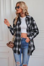 Load image into Gallery viewer, Plaid Button Up Dropped Shoulder Outerwear