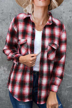 Load image into Gallery viewer, Full Size Plaid Collared Neck Long Sleeve Shirt