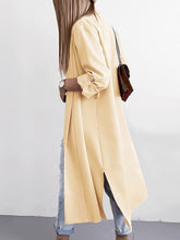 Load image into Gallery viewer, Slit Open Front Roll-Tab Sleeve Trench Coat