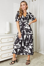 Load image into Gallery viewer, Printed Surplice Balloon Sleeve Dress