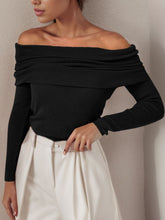 Load image into Gallery viewer, Off-Shoulder Long Sleeve Sweater