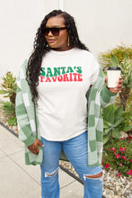 Load image into Gallery viewer, Simply Love Full Size SANTA'S FAVORITE Round Neck T-Shirt