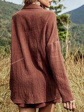 Load image into Gallery viewer, Texture Button Up Shirt and Shorts Set