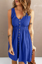 Load image into Gallery viewer, Button Front Empire Waist Sleeveless Slit Magic Dress