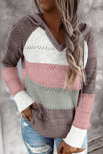 Load image into Gallery viewer, Color Striped Knitted Hoodie