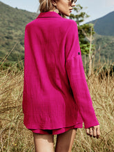 Load image into Gallery viewer, Texture Button Up Shirt and Shorts Set