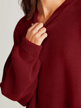 Load image into Gallery viewer, Double Take Side Slit Round Neck Long Sleeve Sweater