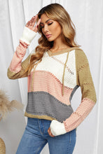 Load image into Gallery viewer, Color Striped Knitted Hoodie