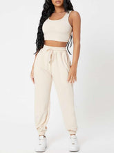 Load image into Gallery viewer, Wide Strap Top and Drawstring Joggers Set