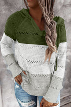 Load image into Gallery viewer, Color Striped Knitted Hoodie