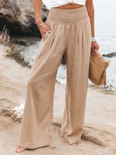 Load image into Gallery viewer, Full Size Smocked Waist Wide Leg Pants