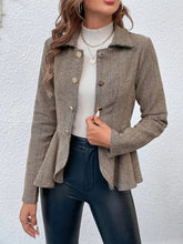 Load image into Gallery viewer, Ruffle Hem Collared Blazer
