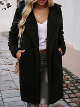 Load image into Gallery viewer, Devine Pocketed Long Sleeve Hooded Teddy Coat