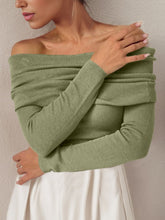 Load image into Gallery viewer, Off-Shoulder Long Sleeve Sweater