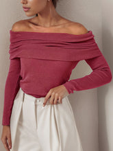 Load image into Gallery viewer, Off-Shoulder Long Sleeve Sweater
